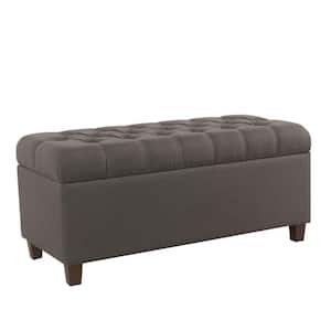 40 in. Gray and Brown Backless Bedroom Bench With Hinged Storage