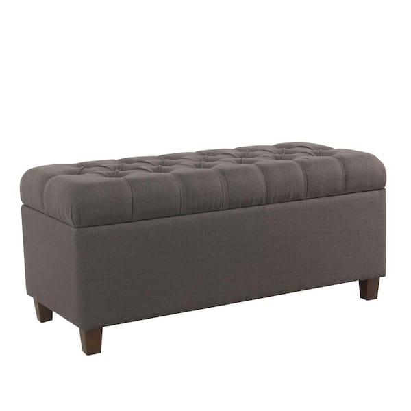 Benjara 40 In Gray And Brown Backless Bedroom Bench With Hinged   Gray And Brown Benjara Bedroom Benches Bm195768 64 600 