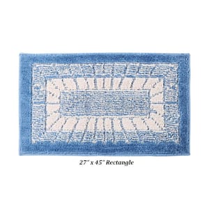 Radiance Blue 27 in. x 45 in. Rectangle 100% Polypropylene Kitchen Mat