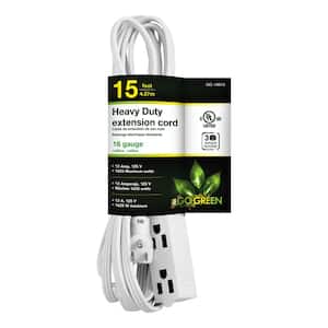 15 ft. 16/3 SPT-2, 3 Outlet Extension Cord - White