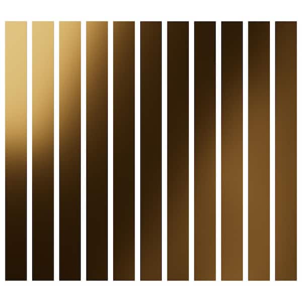 Ekena Millwork Adjustable Slat Wall 1/8 in. T x 4 ft. W x 4 ft. L Gold Mirror Acrylic Decorative Wall Paneling (11-Pack)
