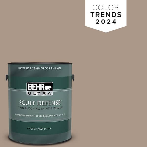 BEHR ULTRA 1 gal. #N230-4 Chic Taupe Extra Durable Semi-Gloss Enamel Interior Paint & Primer