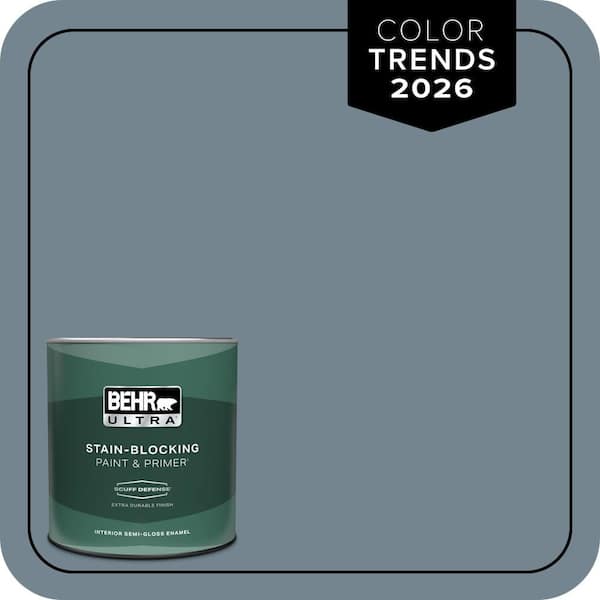 BEHR ULTRA 1 qt. #N480-5 Adirondack Blue Extra Durable Semi-Gloss Enamel Interior Paint & Primer