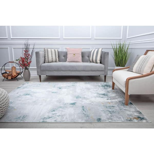 Samina Silver Cloud Gray 2 ft. X 8 ft. Area Rug