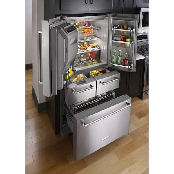 KitchenAid 25.8 cu. ft. French Door Refrigerator in Stainless Steel  KRMF606ESS - The Home Depot