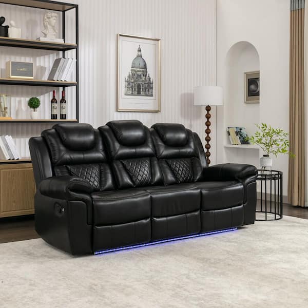 Merax 83.1 in Flared Arm Faux Leather Rectangle Manual