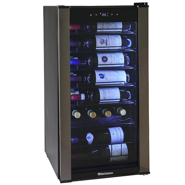 Wine Enthusiast Vinoview 36 Bottle Black Stainless Steel Cellar Best