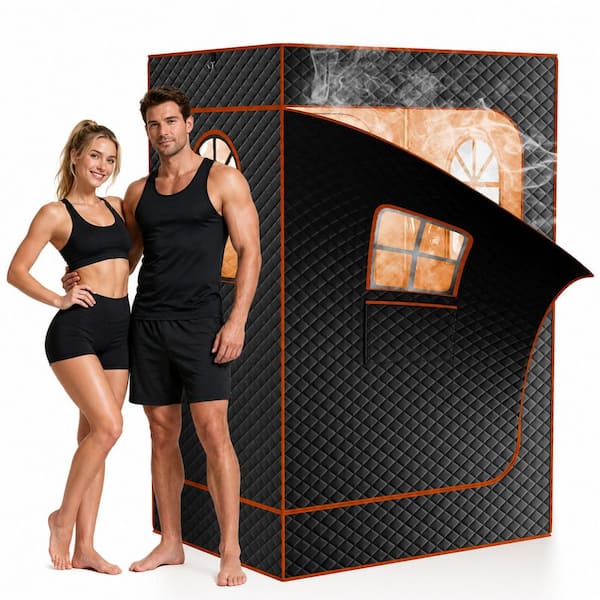 BOZTIY 2-Person Steam Sauna Box for Home with 2-Steamers and 2