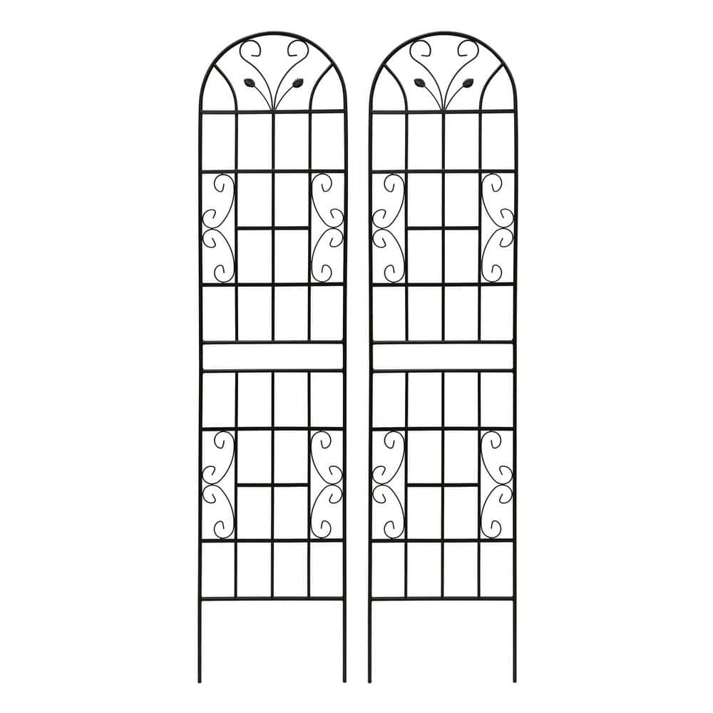 86.7 in. Outdoor Garden Plant Climbing Rustproof Black Metal Trellis, 2-Piece price history on PriceWatchPro