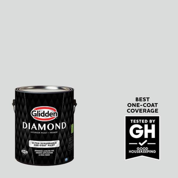 Glidden Diamond 1 gal. #PPG1001-3 Thin Ice Flat Interior Paint with Primer PPG1001-3D-01F