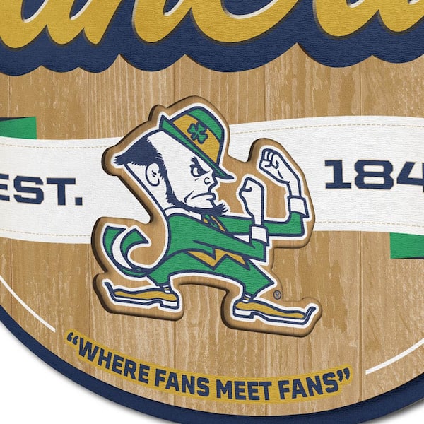 YouTheFan NCAA Notre Dame Fighting Irish Fan Cave Decorative Sign 1902939 -  The Home Depot