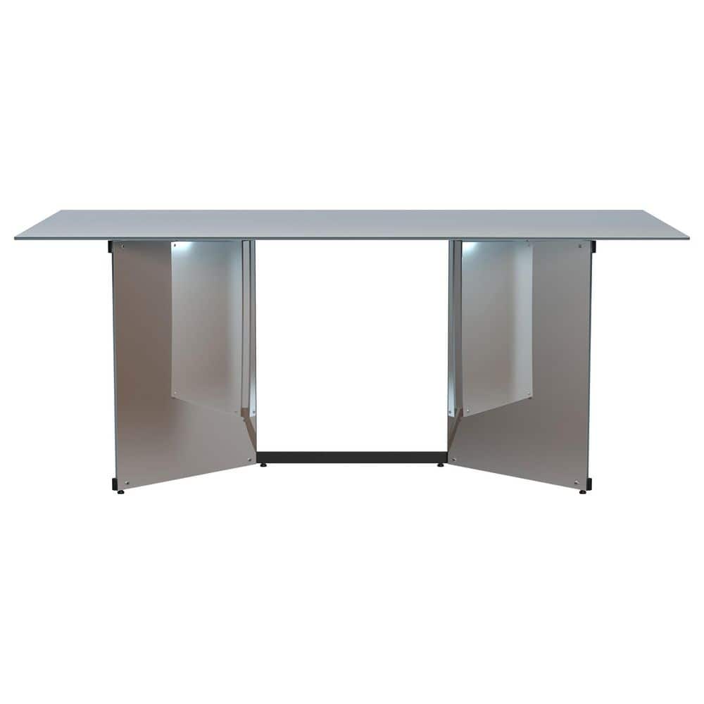 Emery 76-inch Rectangular Silver Mirrored Dining Table
