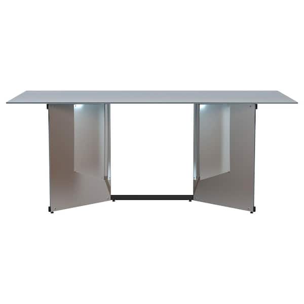 Coaster Emery Contemporary Silver Glass Top 76 in. Trestle