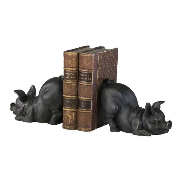 Filament Design Prospect 4.5 in. x 6.25 in. Old World Piggy Bookends (Set of 2)
