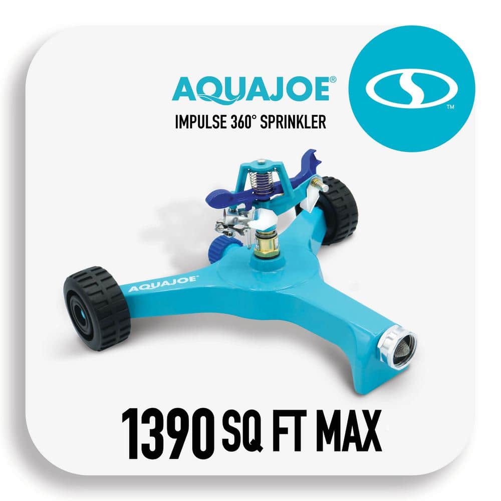 AQUA JOE 10 in. Indestructible Zinc Impulse 360-Degree Sprinkler AJ-IS10WB  - The Home Depot