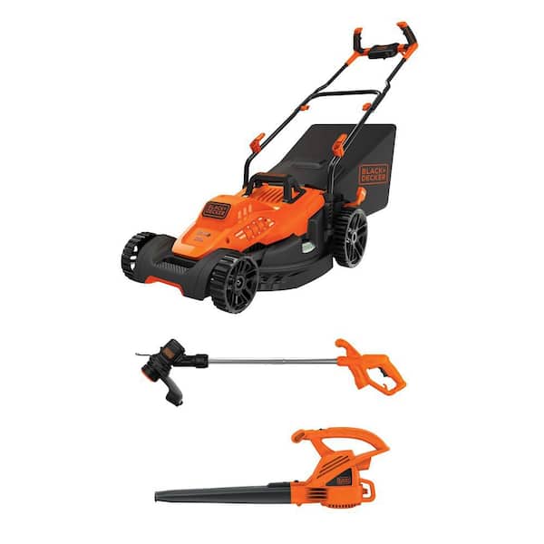 17 in. 12 AMP Corded Electric Walk Behind Push Lawn Mower, 13 in. 4 Amp String Trimmer/Lawn Edger and 7 AMP Leaf Blower