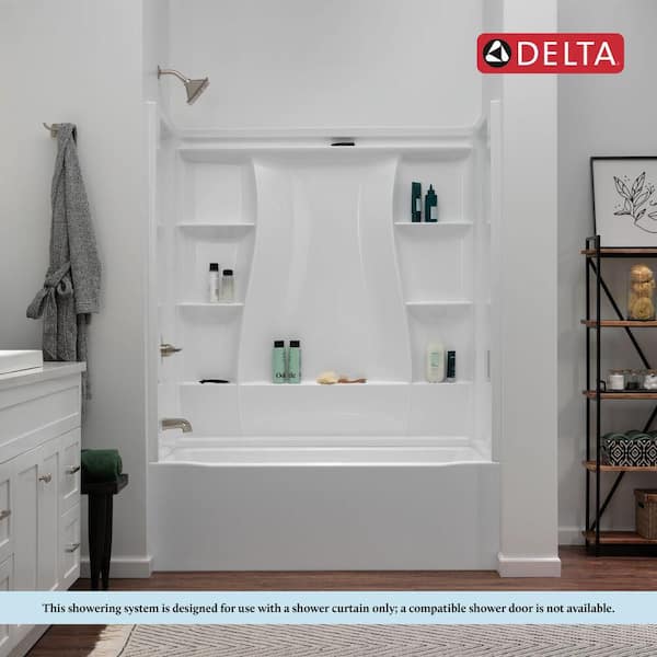 Delta Classic 500 Tile Curve Right Drain 32 in. L x 60 in. W x