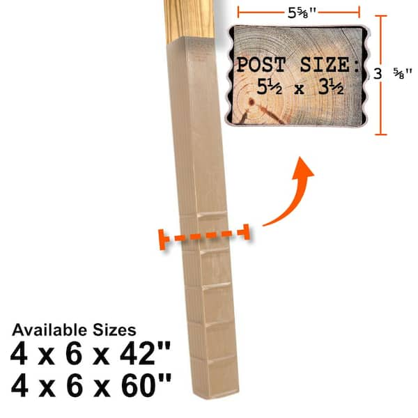 Post Protector 4 in. x 6 in. x 60 in. In-Ground Fence Post Decay Protection