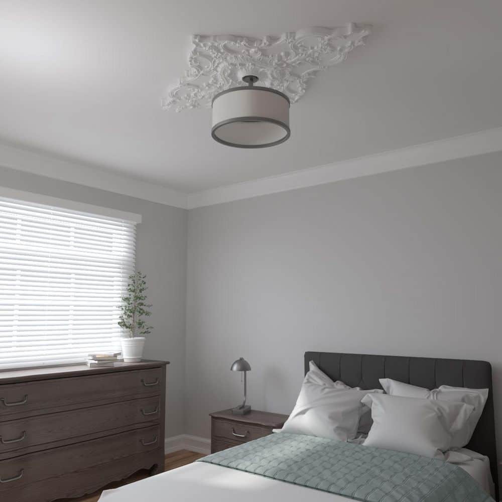 Primed Gray Urethane Melchor Diamond Ceiling Medallion