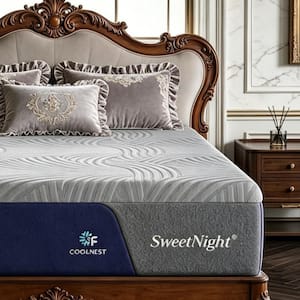 Sweetnight Coolnest King Medium Memory Foam 16 in. Mattress Bed-in