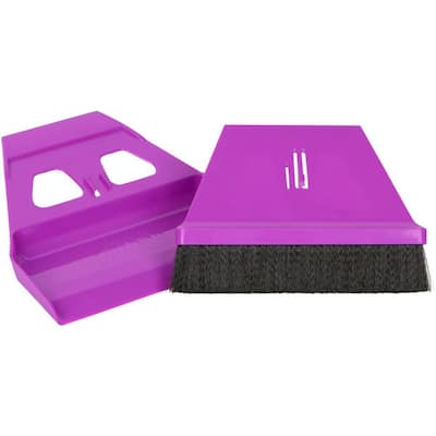 miniWISP 6 in. Purple Whisk Broom and 7 in. Plastic Dust pan Set with Electrostatic Bristle Seal Technology
