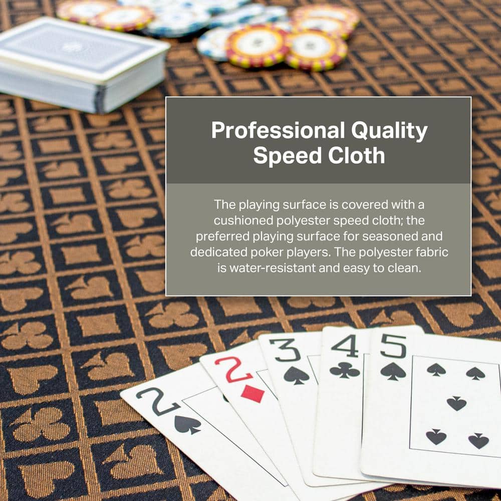 54'' Mocha Oak 8-Player Poker Table with Chip Trays