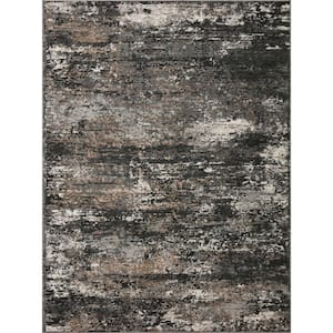 Estelle Charcoal/Granite 18 in. x 18 in. Sample Square Abstract Area Rug