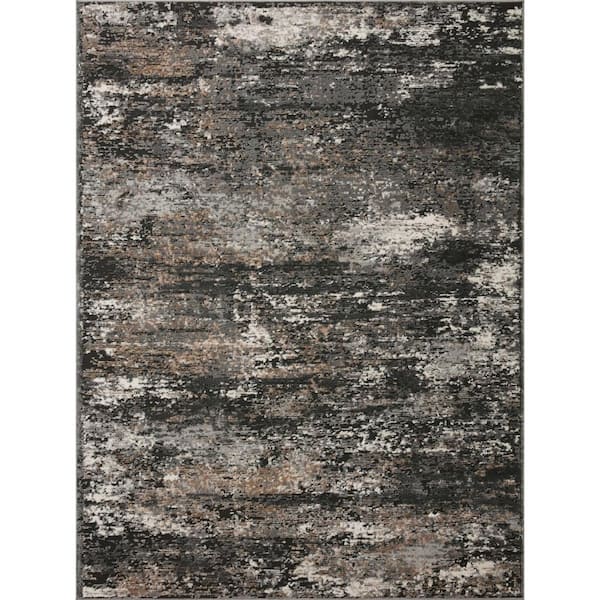LOLOI II Estelle Charcoal/Granite 2 ft. x 3 ft. Abstract Polypropylene/Polyester Area Rug