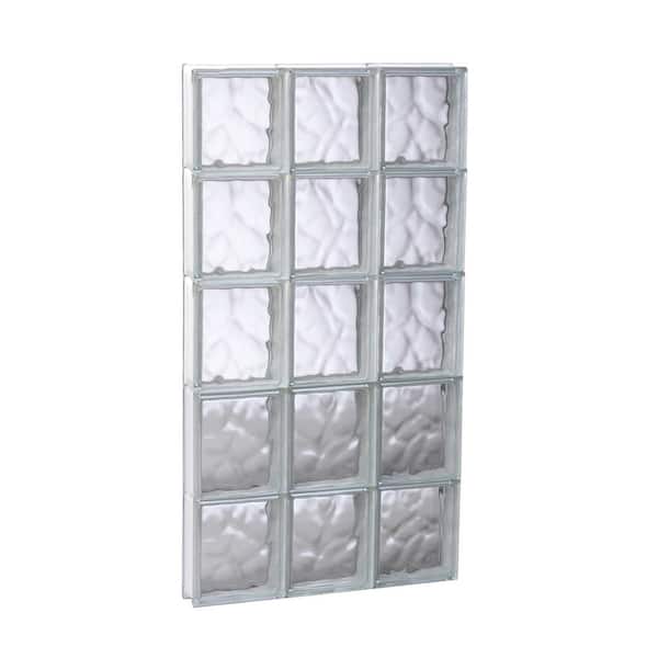Clearly Secure 17.25 in. x 38.75 in. x 3.125 in. Frameless Wave Pattern Non-Vented Glass Block Window