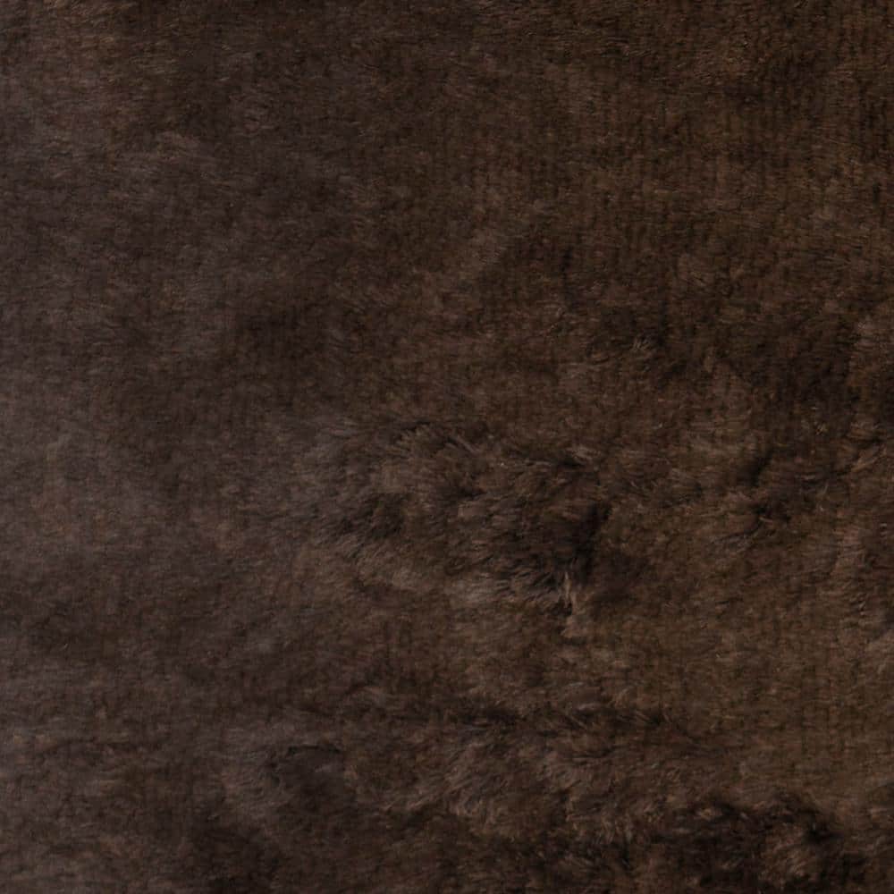 Handmade Chocolate Round Shag Fur Area Rug, 5' x 8'