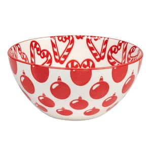 Peppermint Candy 12 fl. oz. Assorted Colors Porcelain All Purpose Bowl (Set of 6)