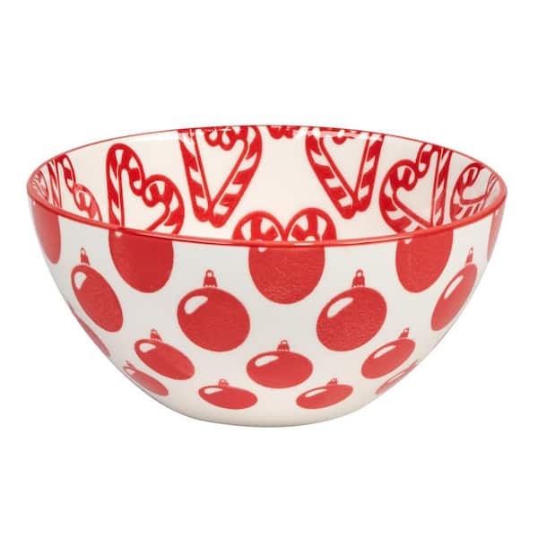 Certified International Peppermint Candy 12 fl. oz. Assorted Colors Porcelain All Purpose Bowl (Set of 6)