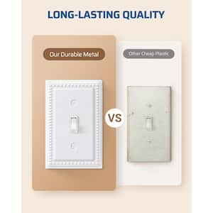 1-Gang White Toggle Metal Wall Plates (4-Pack)