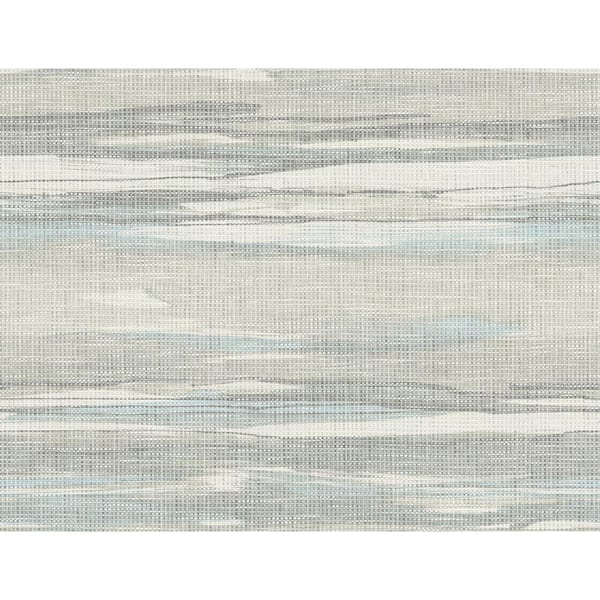 CASA MIA Waves Grey and Soft Bleu Paper Non-Pasted Strippable Wallpaper Roll (Cover 60.75 sq. ft.)