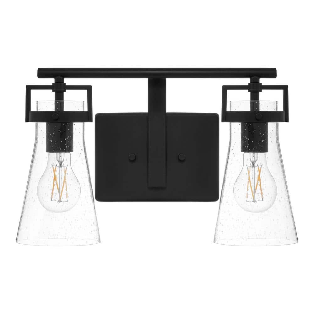 Home Decorators Collection Clermont 14.75 in. 2Light Matte Black