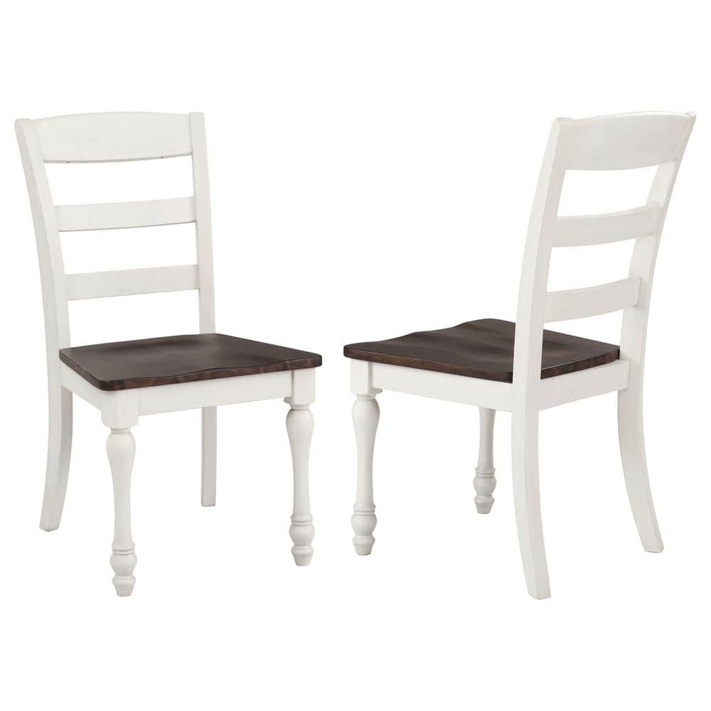 Madelyn High Ladderback White Wood Side Chair