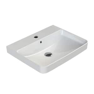 Noura Wall Mounted Bathroom Sink in White