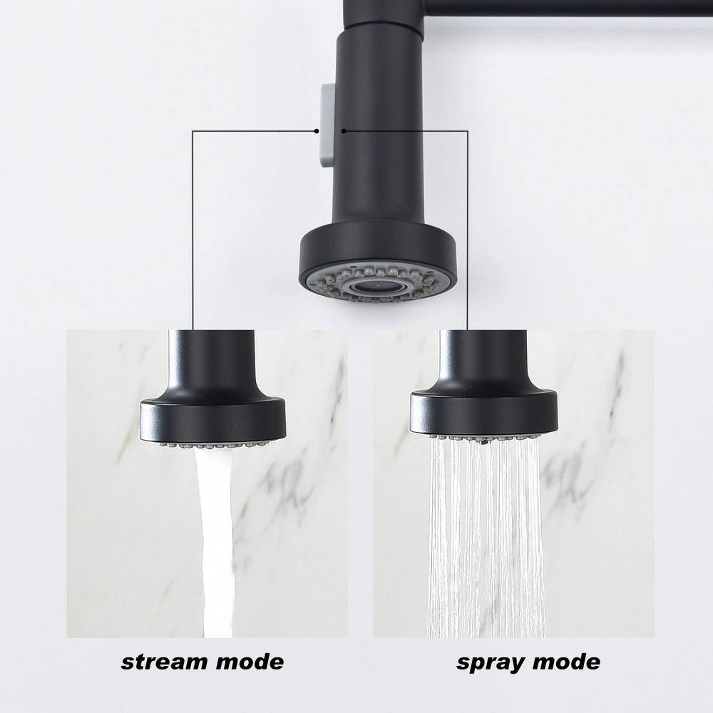 Matte Black Stainless Steel Single Handle Pull Out Kitchen Faucet