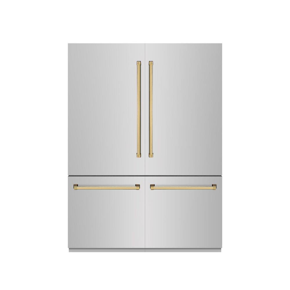 60 in. 32.2 cu. ft. Built-in Bottom Freezer Refrigerator in Stainless Steel with Graphite Gray Interior and Gold Accents price history on PriceWatchPro