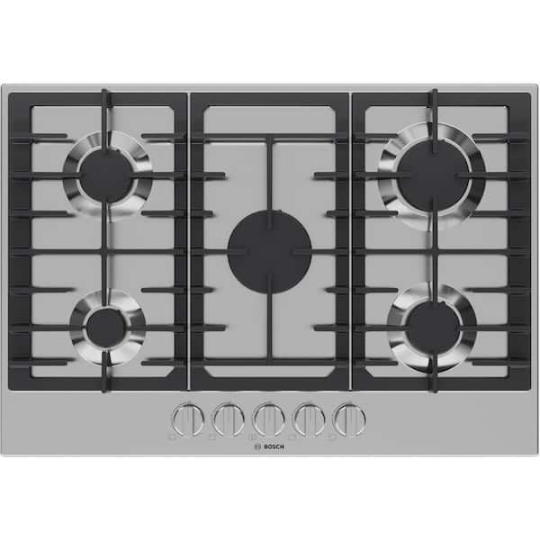 Bosch 300 Series 30 in. Gas Cooktop in Stainless Steel with 5 Burners