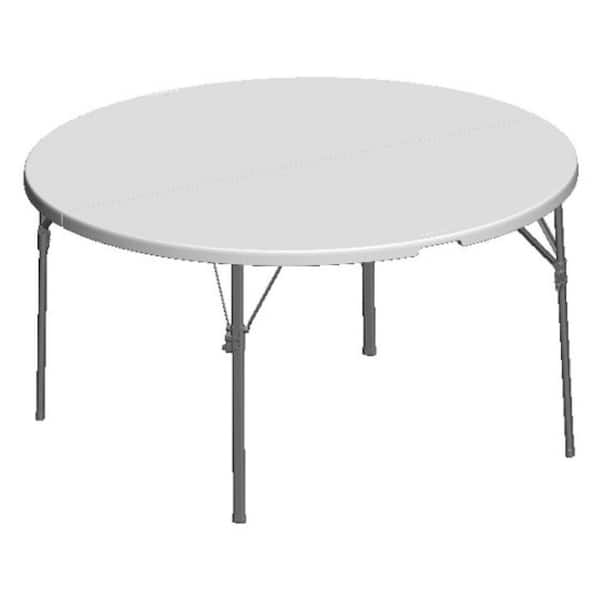 5 ft. White & Grey 4 leg  Indoor/Outdoor Round Table, Seats 6