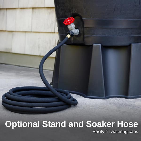 RTS Home Accents 50 Gal. Rain Barrel Black Colour with