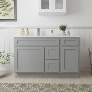 51 in. W x 21 in. D x 32.5 in. H Bath Vanity Cabinet without Top in Gray