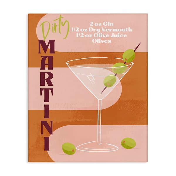 Stupell Industries Retro Dirty Martini Recipe by Deane Beesley Unframed Food Graphic Art Print 20 in. x 16 in.