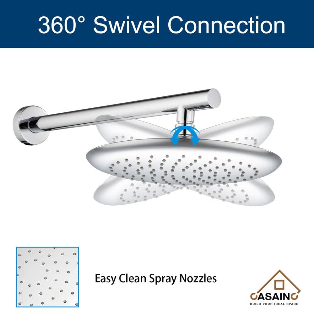 Chrome Dual Head Wall Mounted Shower System with Handheld