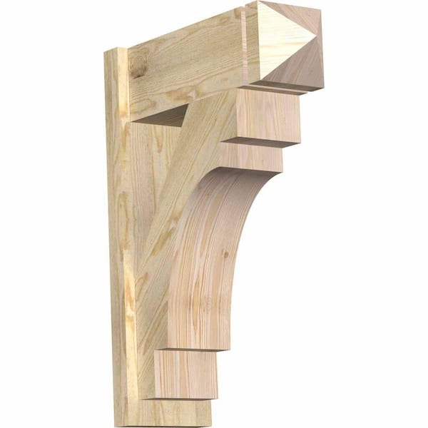 Ekena Millwork 8 in. x 30 in. x 22 in. Merced Arts and Crafts Rough Sawn Douglas Fir Outlooker