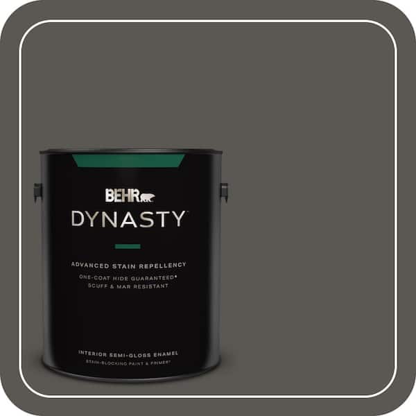 BEHR DYNASTY 1 gal. #BXC-17 Dominant Gray Semi-Gloss Enamel Interior Stain-Blocking Paint & Primer