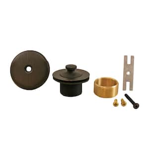 Lift and Turn Bath Tub Drain Conversion Kit with 1-Hole Overflow Plate in Old World Bronze