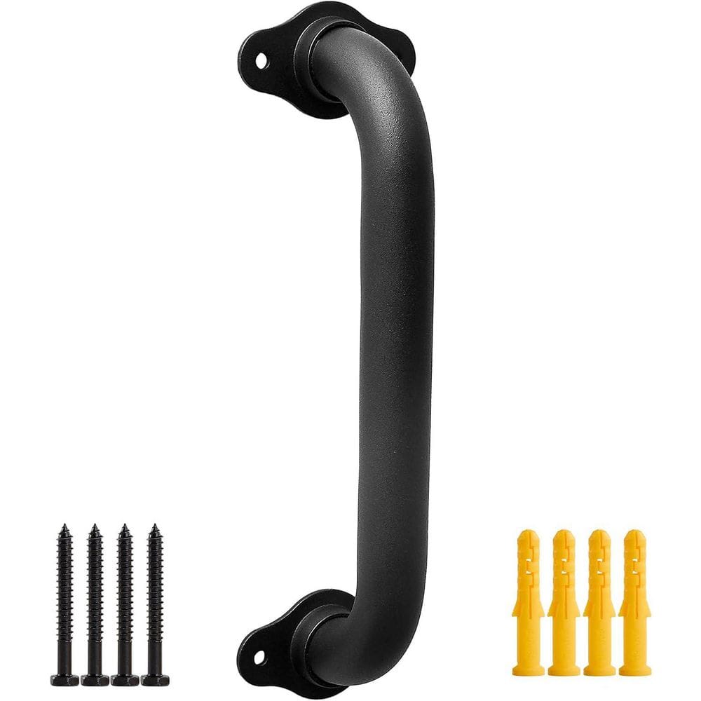 12 in. Metal Pipe Handrail Wall Mount Indoor Outdoor Stairway Safety Railing Matte Black price history on PriceWatchPro