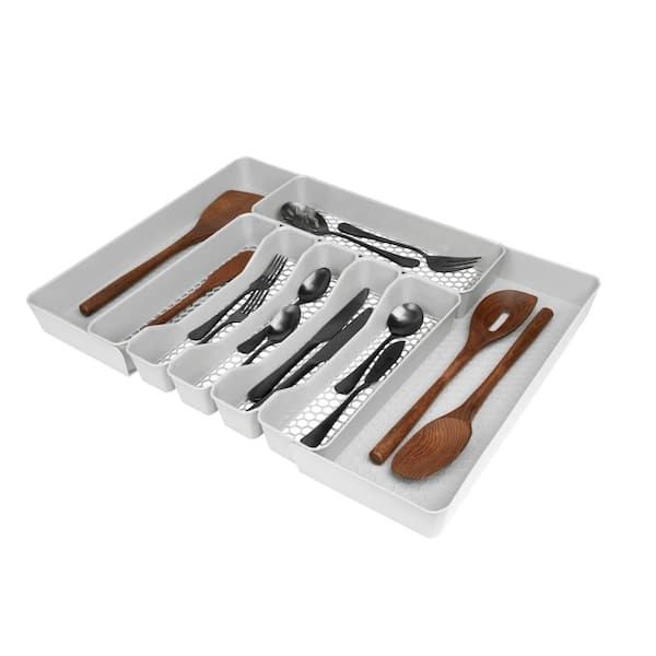 Cutlery Drawer Copper Tray Flat Drawer Organiser for Spoons Forks Knives Kitchen 